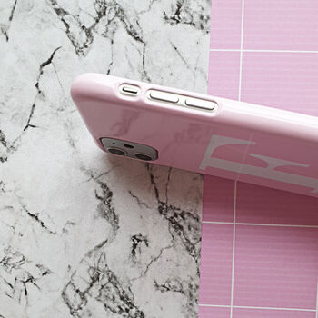 Personalised Pink And White Alphabet Phone Case, 5 of 10