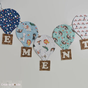 Bunting Hot Air Balloon, Personalised Gift Kids Room, 12 of 12