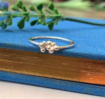 Sterling Silver Small Lavender Flower Ring, 4 of 8