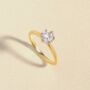 One Carat Round Solitaire Moissanite Engagement Ring In Sterling Silver And Gold Vermeil, thumbnail 4 of 7
