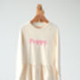 Valentines Personalised Embroidered Name Sweater Dress, thumbnail 5 of 11