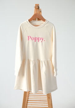 Valentines Personalised Embroidered Name Sweater Dress, 5 of 11