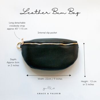 Black Soft Italian Leather Bum Bag, 6 of 10