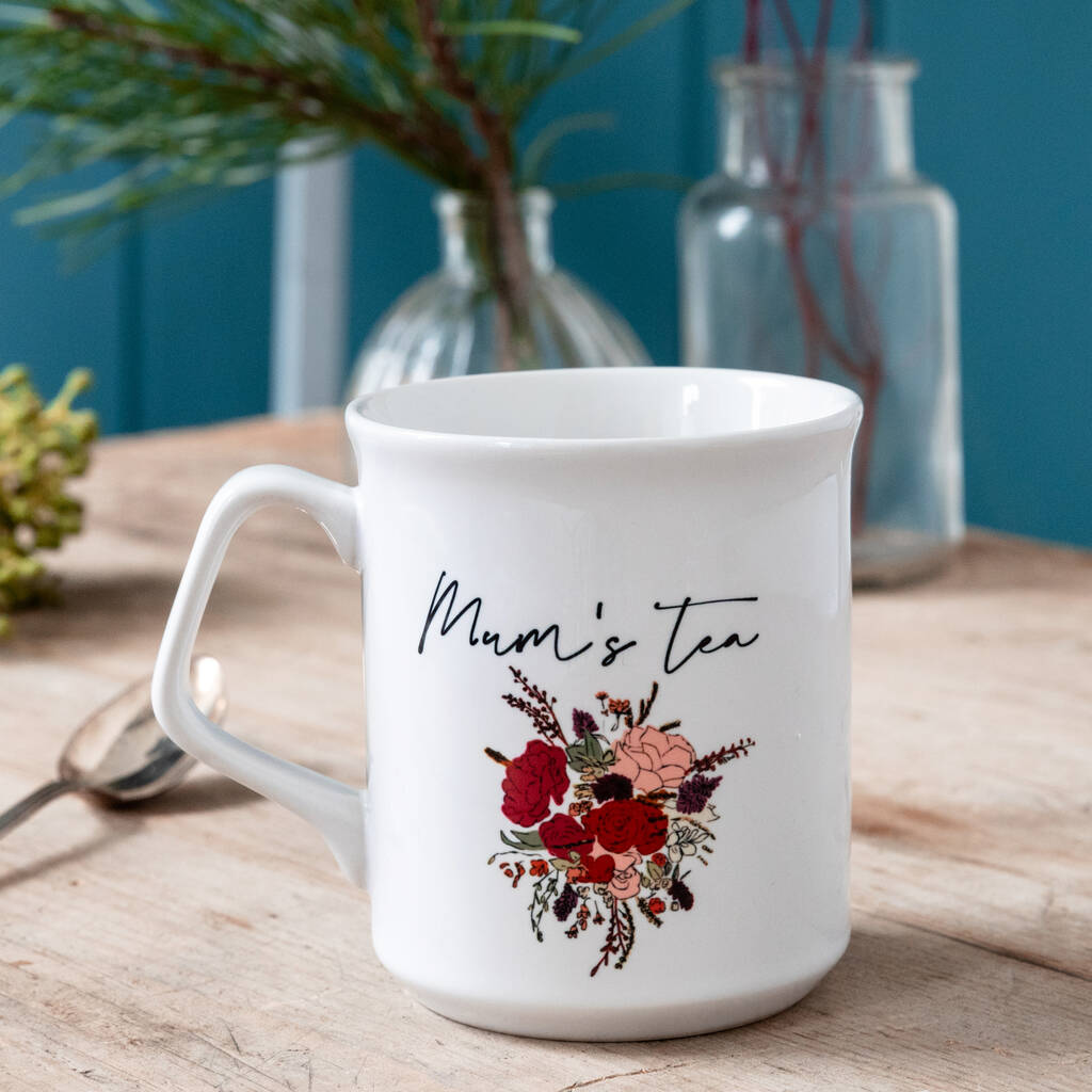 Personalised Elegant Floral Bouquet Mug By The Gifting Knot ...