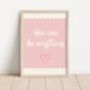 Personalised Affirmation Pink Floral Wall Print Set Of Three, thumbnail 3 of 5