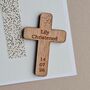 Personalised Wooden Christening Cross Pocket Token, thumbnail 1 of 2