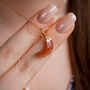 Sunstone Crystal Moon Pendant Necklace, thumbnail 4 of 11