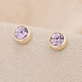 7mm Gold Plated Sterling Silver June Birthstone Stud Earrings, thumbnail 1 of 4