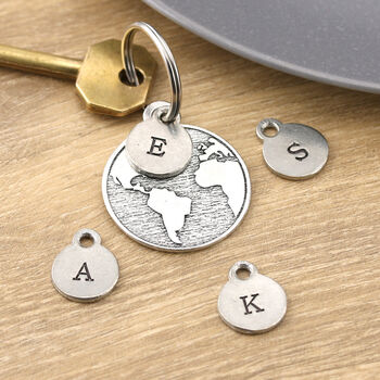 World To Me World Map Ds Round Pewter Keyring, 4 of 6