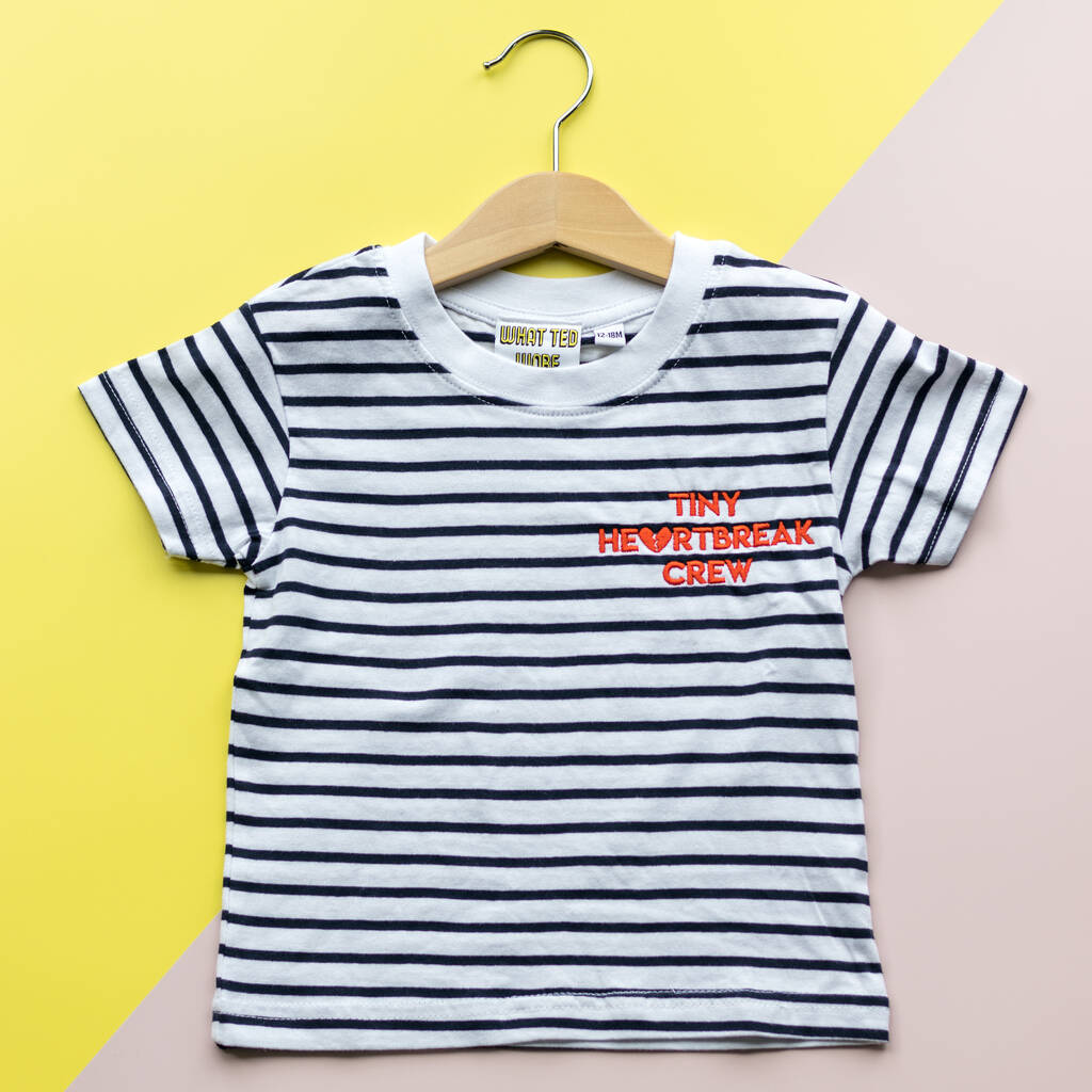 Kids 'Tiny Heartbreak Crew' Embroidered T Shirt, 1 of 4