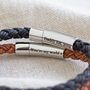 Men's Personalised Rough Braided Leather Bracelet, thumbnail 2 of 12