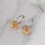 Citrine Teardrop November Birthstone Earrings, Silver, thumbnail 1 of 6