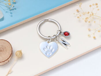 Paw Print Personalised Keyring Pet Lover Gift, 2 of 9