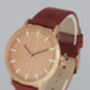 Classic Rose Gold Red Vintage Unisex Wood Watch, thumbnail 7 of 11