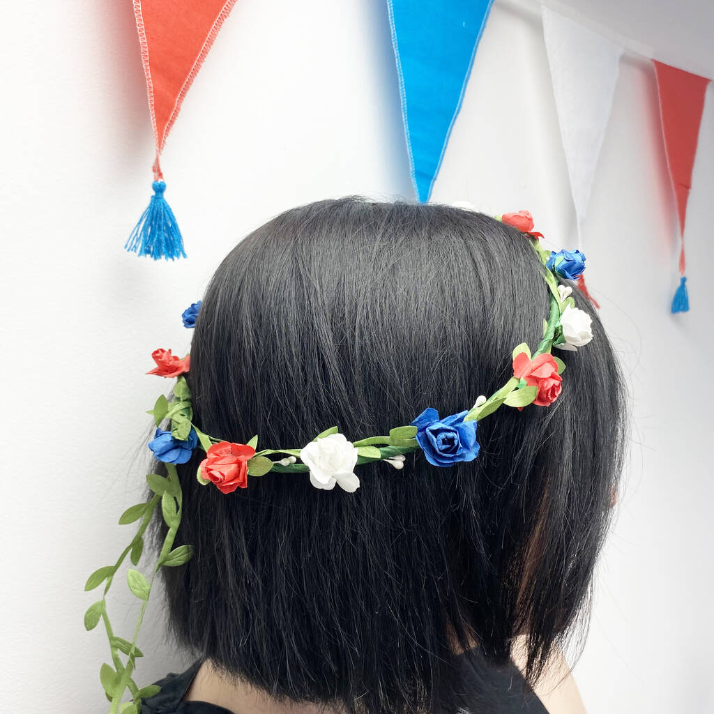 Red, White And Blue Flower Crown, 1 of 2