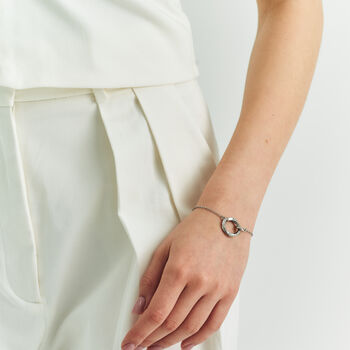 Personalised Woman's Glistering Eclipse Bracelet In Silver, 4 of 9