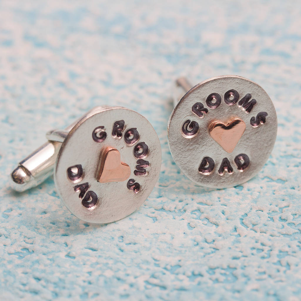 Image of Personalised Grooms Dad Cufflinks In Greetings Box