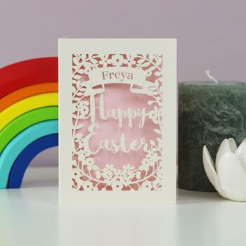 Personalised Papercut Happy Easter Card, 3 of 8