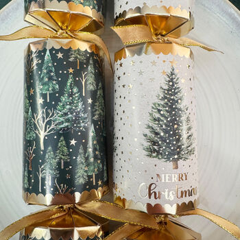 Premium Green White And Gold Christmas Tree Crackers X Eight, 7 of 8
