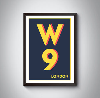 W9 Maida Vale, London Postcode Typography Print, 9 of 10