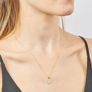 Personalised Solid 9ct Yellow Gold 12mm Disc Necklace, 2 of 9