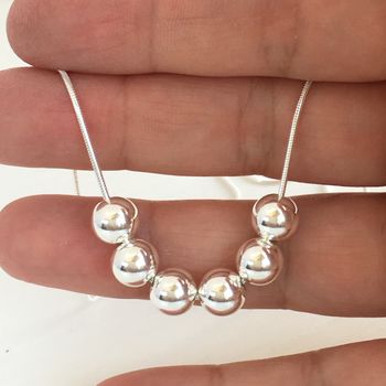 60th Birthday Handmade Silver Bead Necklace, 3 of 6