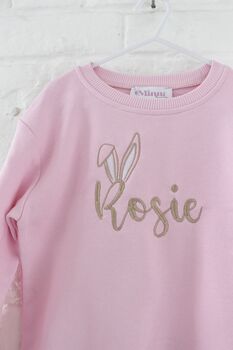 Easter Bunny Ears Personalised Embroidered Sweatshirt, 9 of 10