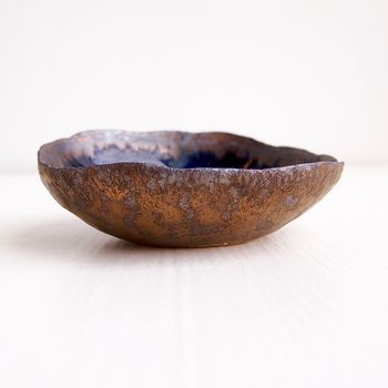 Handmade Navy Blue And Gold Ceramic Ring Dish, 7 of 10
