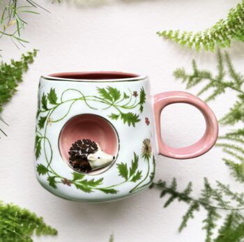 Giftboxed 3D Hedgehog Cup With Gold Rim, 2 of 4