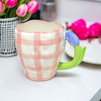 Tulip Handle Pink And White Chequered, 2 of 5