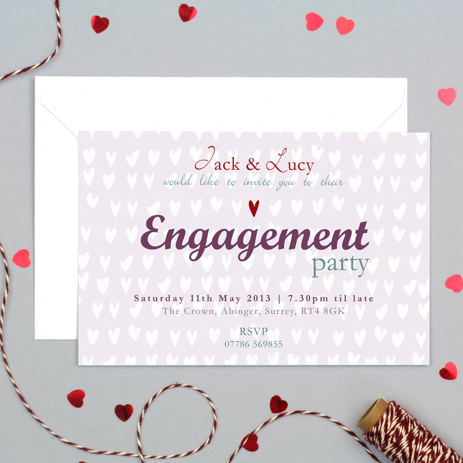 Personalised Engagement Party Invitations By Molly Moo Designs