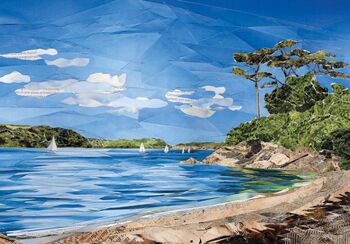 Porth Saxon Beach Handmade Greeting Card, 3 of 4