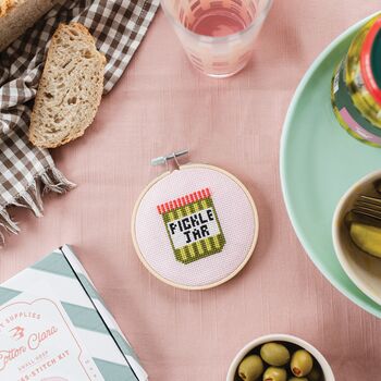 Pickle Jar Cross Stitch Kit, 2 of 3