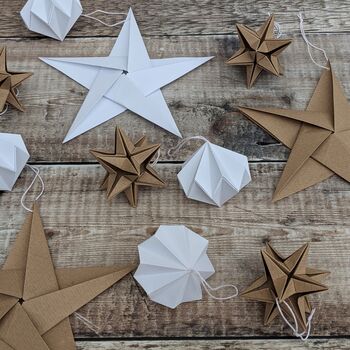 Metallic Diamond Origami Paper Christmas Decoration, 6 of 8