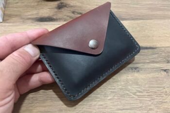 Black And Brown Handmade Leather Card Wallet, 3 of 9