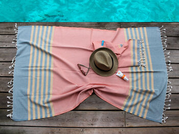 Personalised Beach Towel Gift Set, 2nd Anniversary Gift, 10 of 12