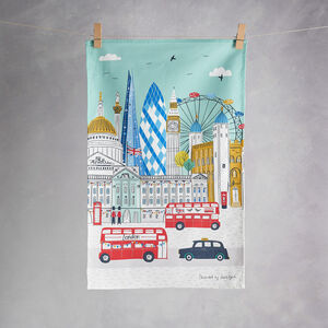 London Landmarks Tea Towel By Jessica Hogarth