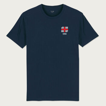 England Team Flag Navy Organic T Shirt, 3 of 6
