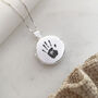 Sterling Silver Engraved Handprint Circle Locket Necklace, thumbnail 1 of 7