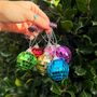 Multi Coloured Set Of Six Mirror Ball Baubles, thumbnail 1 of 5