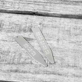 Personalised Date Collar Stiffeners, 2 of 3
