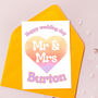 Ombré Heart Personalised Wedding Card, thumbnail 1 of 2