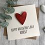 Personalised Happy Valentine's Day Glitter Heart Card, thumbnail 1 of 2