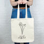 Birth Flower Personalised Tote Bag With Birthdate, thumbnail 2 of 4