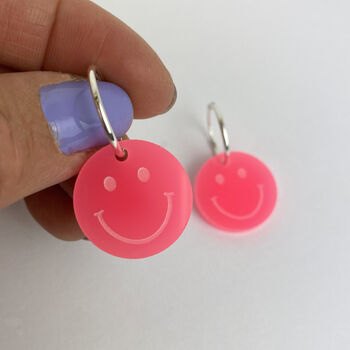 Smiley Face Hoops Fluo Colours, 3 of 3