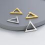 Sterling Silver Triangle Huggie Hoop Earrings, thumbnail 2 of 12