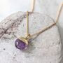 The Orb Amethyst February Birthstone Necklace, Calm And Protection, Gold, thumbnail 1 of 7