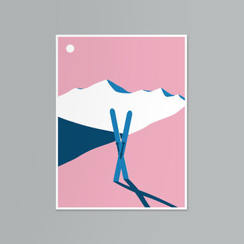 Personalised Ski Mountains Fine Art Poster Print, 3 of 4