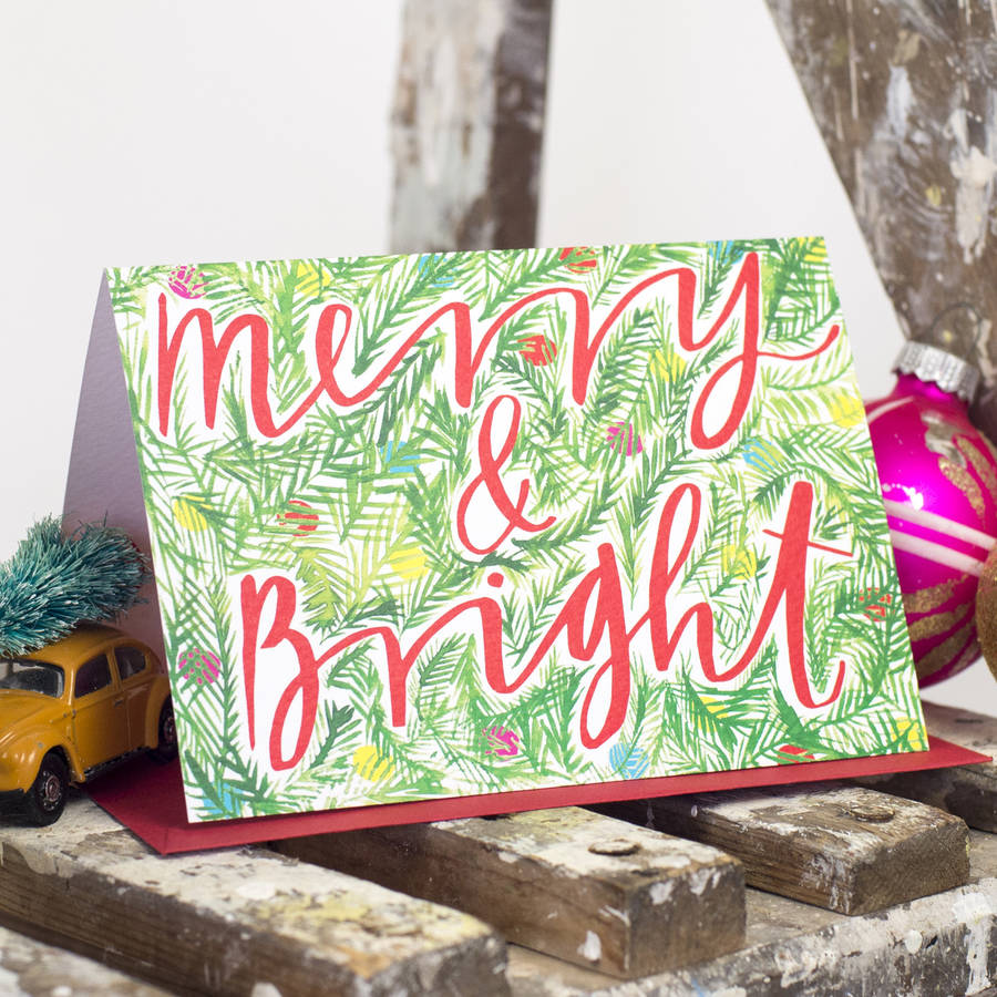 'Merry And Bright' Christmas Card By Letterbox Lane