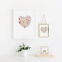 Heart Of Flowers A4 Illustrated Print, thumbnail 3 of 4